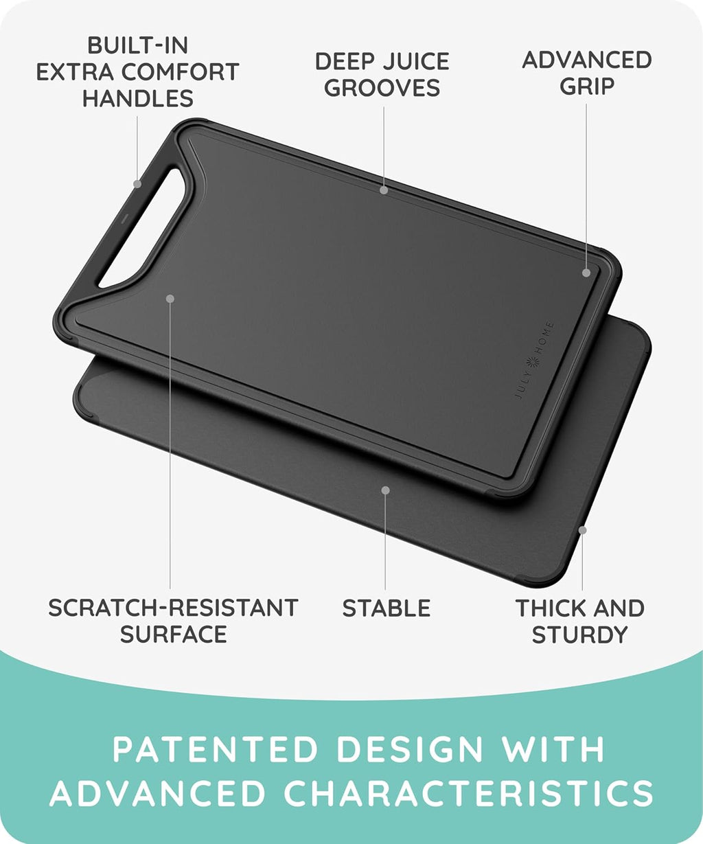 Cutting Board Set of 3, Black/Gray