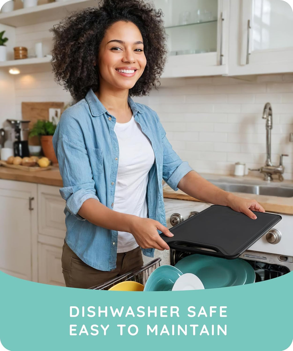 Cutting Board Set of 3, Black/Gray